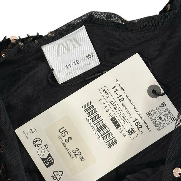 Zara Kids Sequins Mini Skirt Size 11-12 Years - Picture 5 of 6